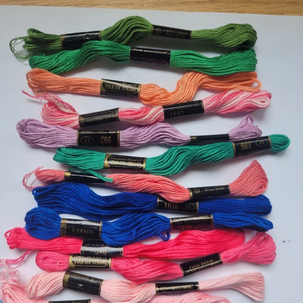 Vintage Embroidery Floss Lot JP Coats American Thread Co Star Six Strand